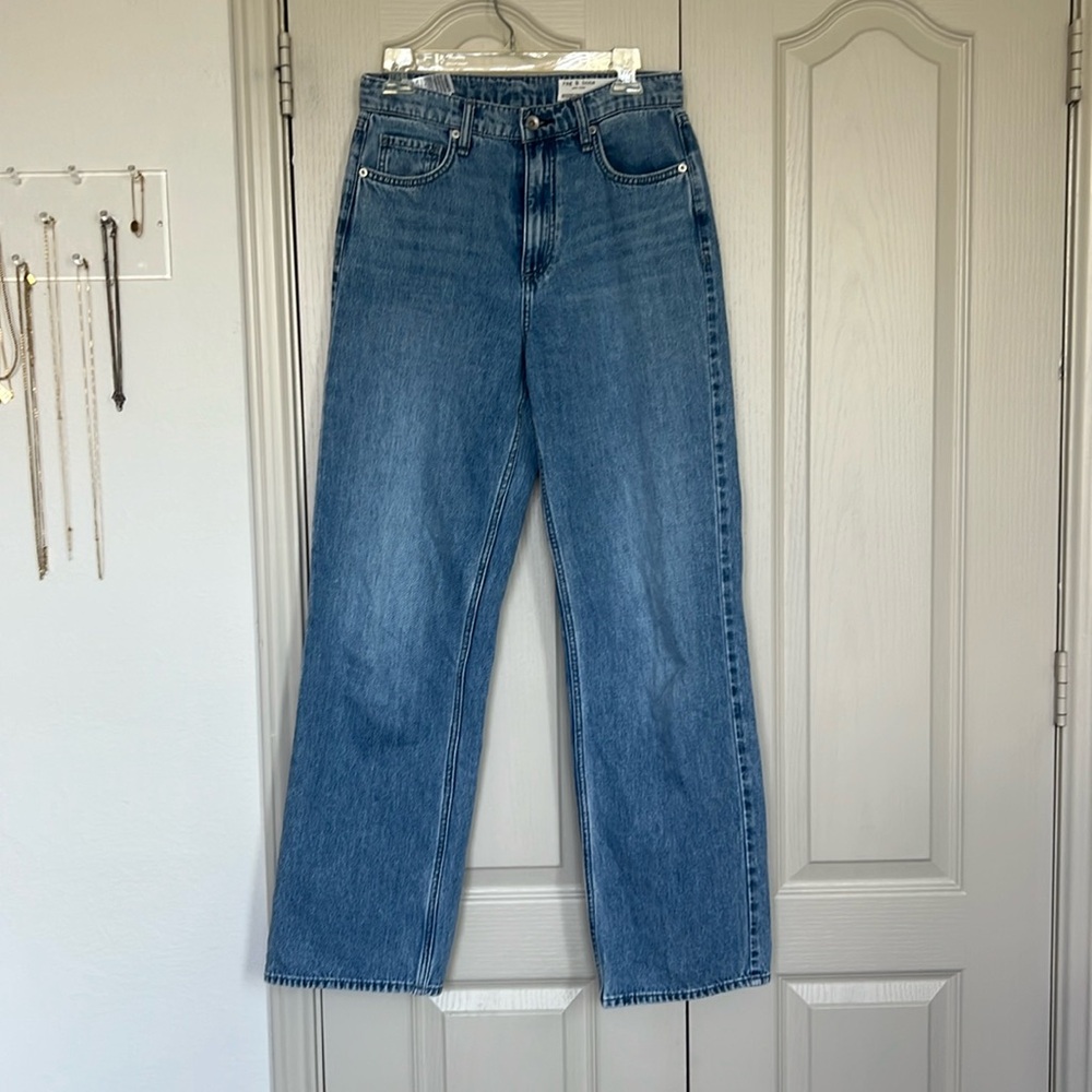 Rag & Bone Shannon High-Rise Relaxed Straight Full Length Jean